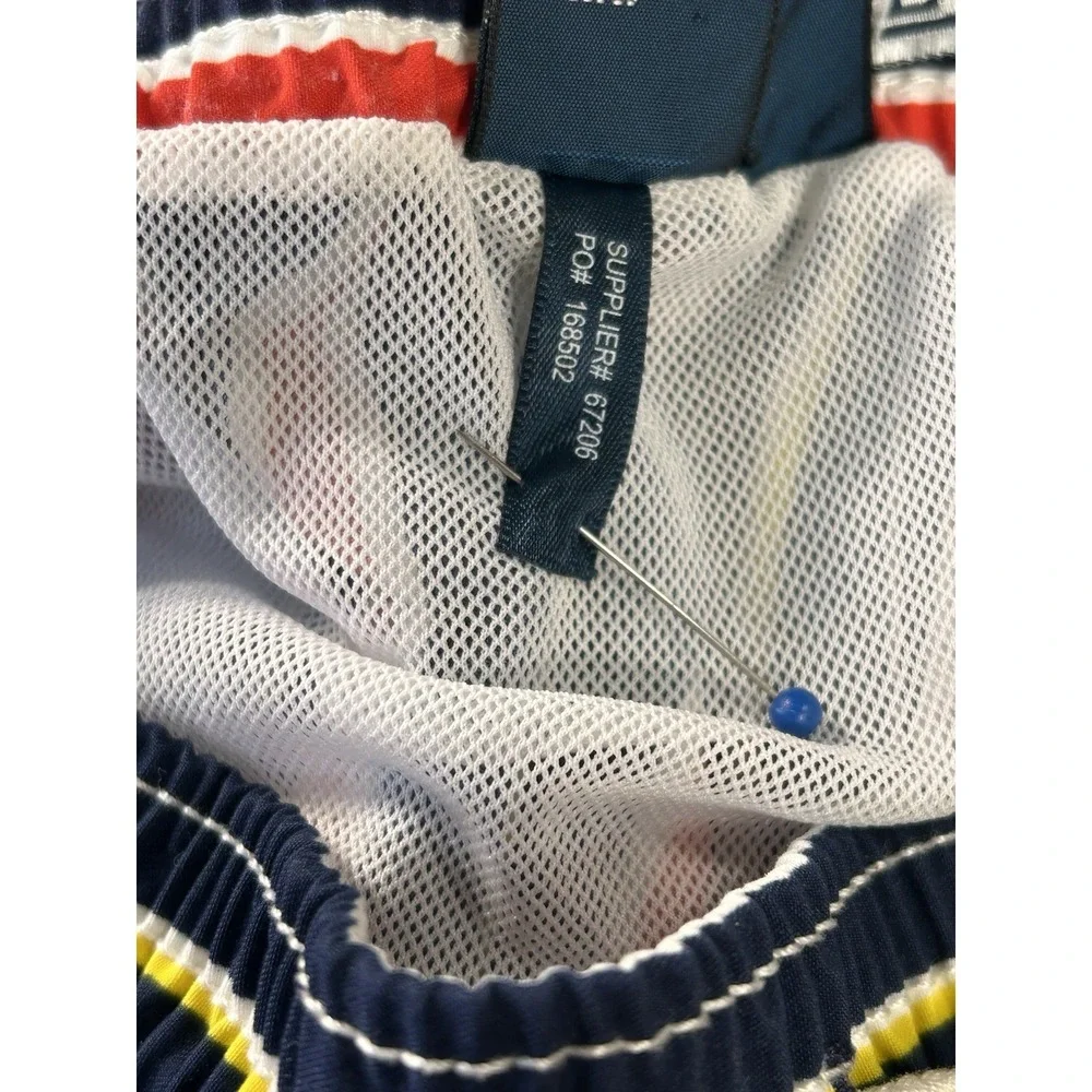 Polo Ralph Lauren Men's Medium‎ Striped Swim Shorts Green Polo Pony Beach Pool